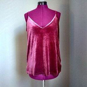 3/$10 Old Navy Maroon Velvet Tank Top Size M